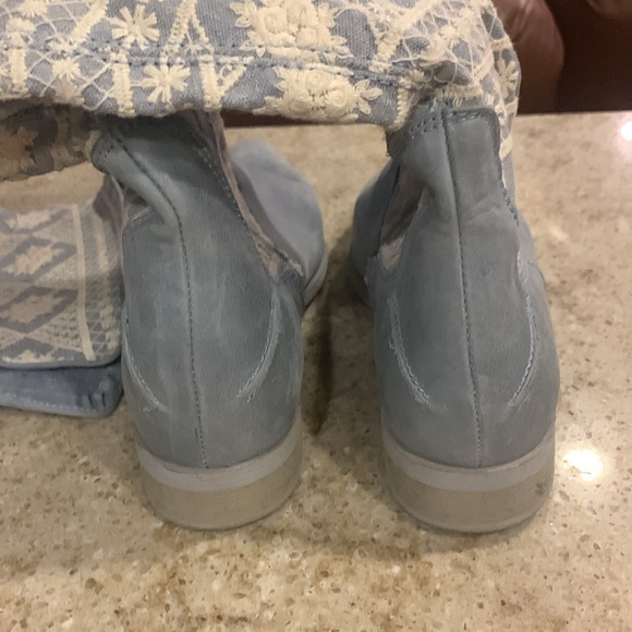 NWOT Free People Bren Denim & Crochet Tall Boot in Calm Waters Size 7 - Picture 8 of 11